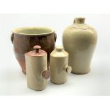 Stoneware flagon expressed with 'Hotham & Danby York 2 Gall',