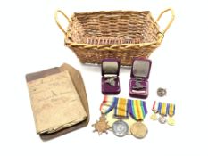 WWI medal trio comprising 1914 Mons star with '5th Aug - 22nd Nov 1914' bar,