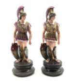 Near pair of composition figures of Roman soldiers H76cm Condition Report & Further