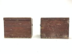 Pair of late 19th century pine coffers with ceder lining,