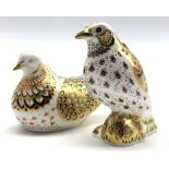 Royal Crown Derby 'Turtle Dove' and 'Song Thrush' paperweights,