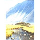 Arthur T Blamires (Born 1930) - 'The Wastwater Screes' oil on board, signed,