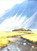 Arthur T Blamires (Born 1930) - 'The Wastwater Screes' oil on board, signed,