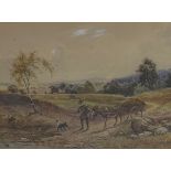 Horace Hammond (British 1842-1926) "Crossing the Ford" watercolour,