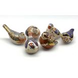 Six Royal Crown Derby bird paperweights,