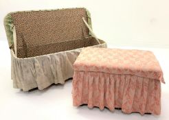 19th century pine chaise Ottoman blanket box,