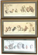 Three French humorous canine prints,