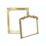 19th century over mantel mirror, with scroll cresting rail, in gilt frame,