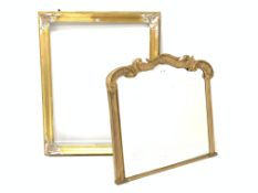 19th century over mantel mirror, with scroll cresting rail, in gilt frame,