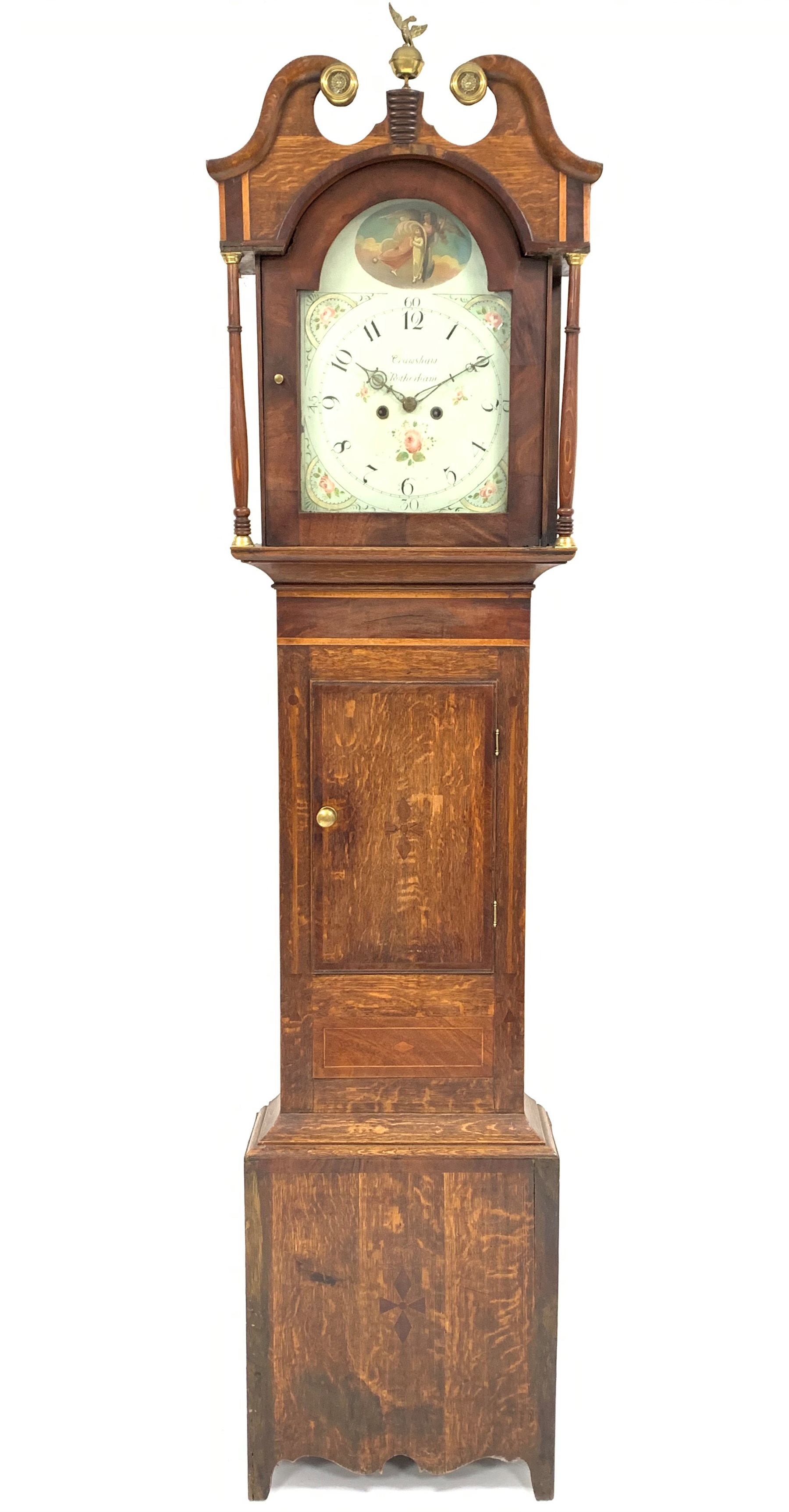 Early 19th century oak long case clock, - Image 7 of 10