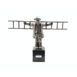 Alexander Millar (Scottish b1960) - Stainless steel sculpture 'The Angel' on a marble base No.