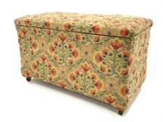 19th century pine chaise Ottoman blanket box, with hinged lid,