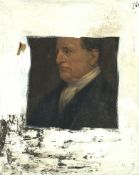 Unsigned early 19th Century head and shoulders oil portrait on canvas of a gentleman,