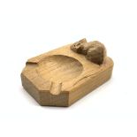 Thompson of Kilburn Mouseman oak ashtray with carved mouse signature Condition Report &