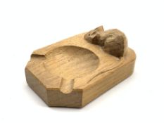 Thompson of Kilburn Mouseman oak ashtray with carved mouse signature Condition Report &