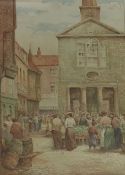 British School (19th/20th Century) "Market Day, Whitby" watercolour,