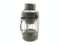 Ships' lantern by 'Wiggins & Sons', in cast metal case,