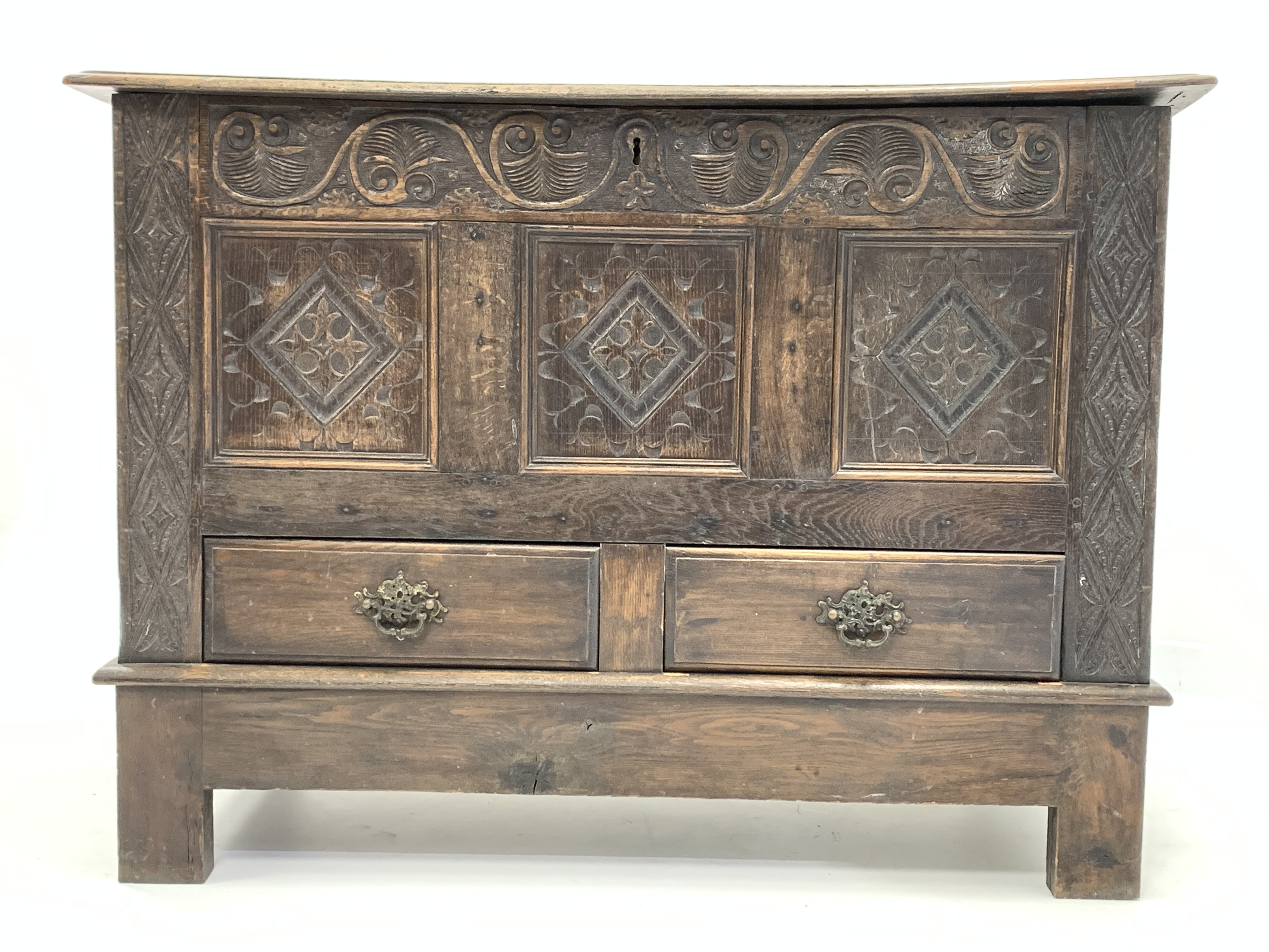 18th century oak mule chest, - Image 3 of 3