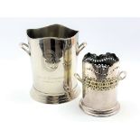 Plated two handled ice bucket inscribed Louis Roederer,