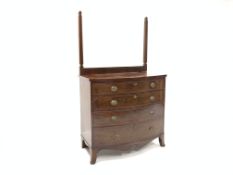 George III mahogany bow front chest of four long graduated drawers, shaped apron and splay supports,