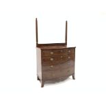 George III mahogany bow front chest of four long graduated drawers, shaped apron and splay supports,