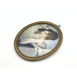 Miniature oval oil portrait of a lady,