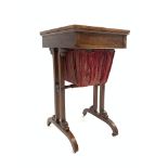 Late 19th/ early 20th century mahogany sewing table stamped 'Edwards and Roberts',