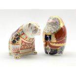 Royal Crown Derby 'Santa Claus' and 'Bulldog' paperweights ,