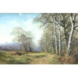 John Caesar Smith (b 1930) 'Buns and Birches' oil on canvas signed and dated '82 50cm x 74cm.