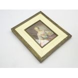Continental miniature portrait of a lady in ivorine frame,