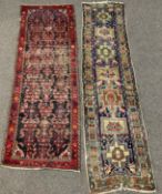 Caucasian ground runner rug with allover geometric design,