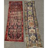 Caucasian ground runner rug with allover geometric design,