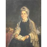 Alexander Macarthur - Half length oil portrait on canvas of a lady, seated, reading a book,