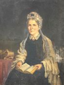 Alexander Macarthur - Half length oil portrait on canvas of a lady, seated, reading a book,