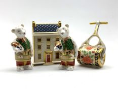 Royal Crown Derby 'Georgian Town House' paperweight with ceramic stopper,