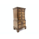 Reprodux 20th century mahogany chest on chest,