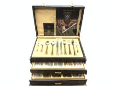 Suite of Versaille of France stainless steel cutlery with gold & satin finish,