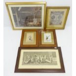 Pair of French coloured facsimile prints,