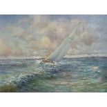 John Morrison (British 20th Century) - Yachting scene, oil on canvas,