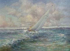 John Morrison (British 20th Century) - Yachting scene, oil on canvas,