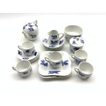 Copeland Late Spode child's tea set decorated in blue and white with animals and birds comprising