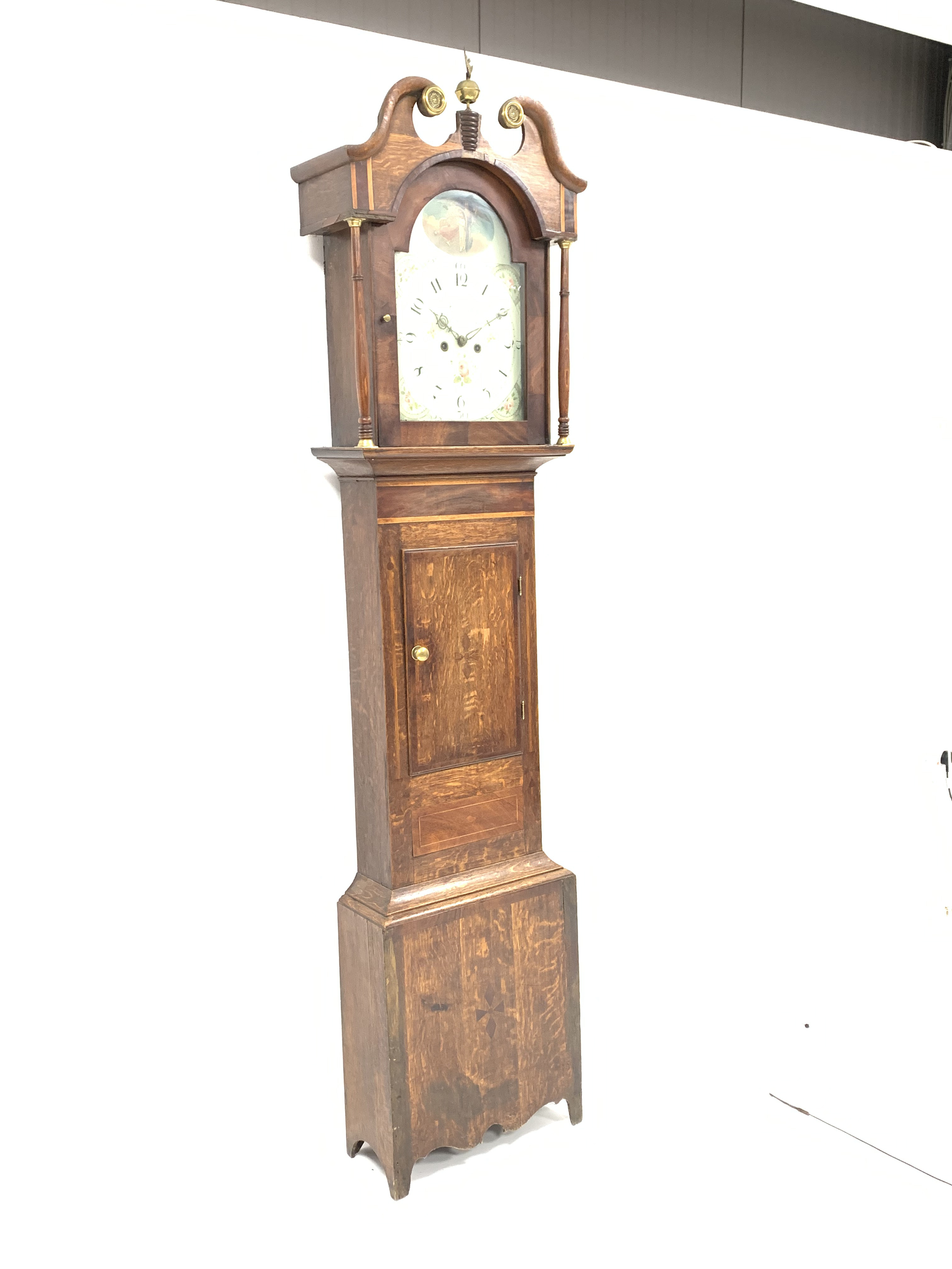 Early 19th century oak long case clock, - Image 5 of 10