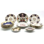 Late Victorian Wedgwood part dessert service of seven plates and two oval dishes decorated with