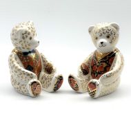 Royal Crown Derby 'Teddy Bear' and 'Debonair Bear' paperweights,