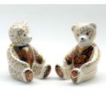 Royal Crown Derby 'Teddy Bear' and 'Debonair Bear' paperweights,