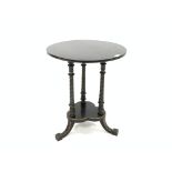 Late 19th century ebonised two tier occasional table,