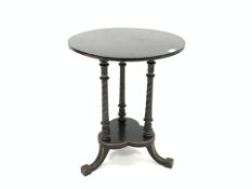 Late 19th century ebonised two tier occasional table,