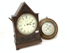 Early Victorian bracket clock, white enamel dial, inscribed 'Hurst, Leeds,' fusee movement,