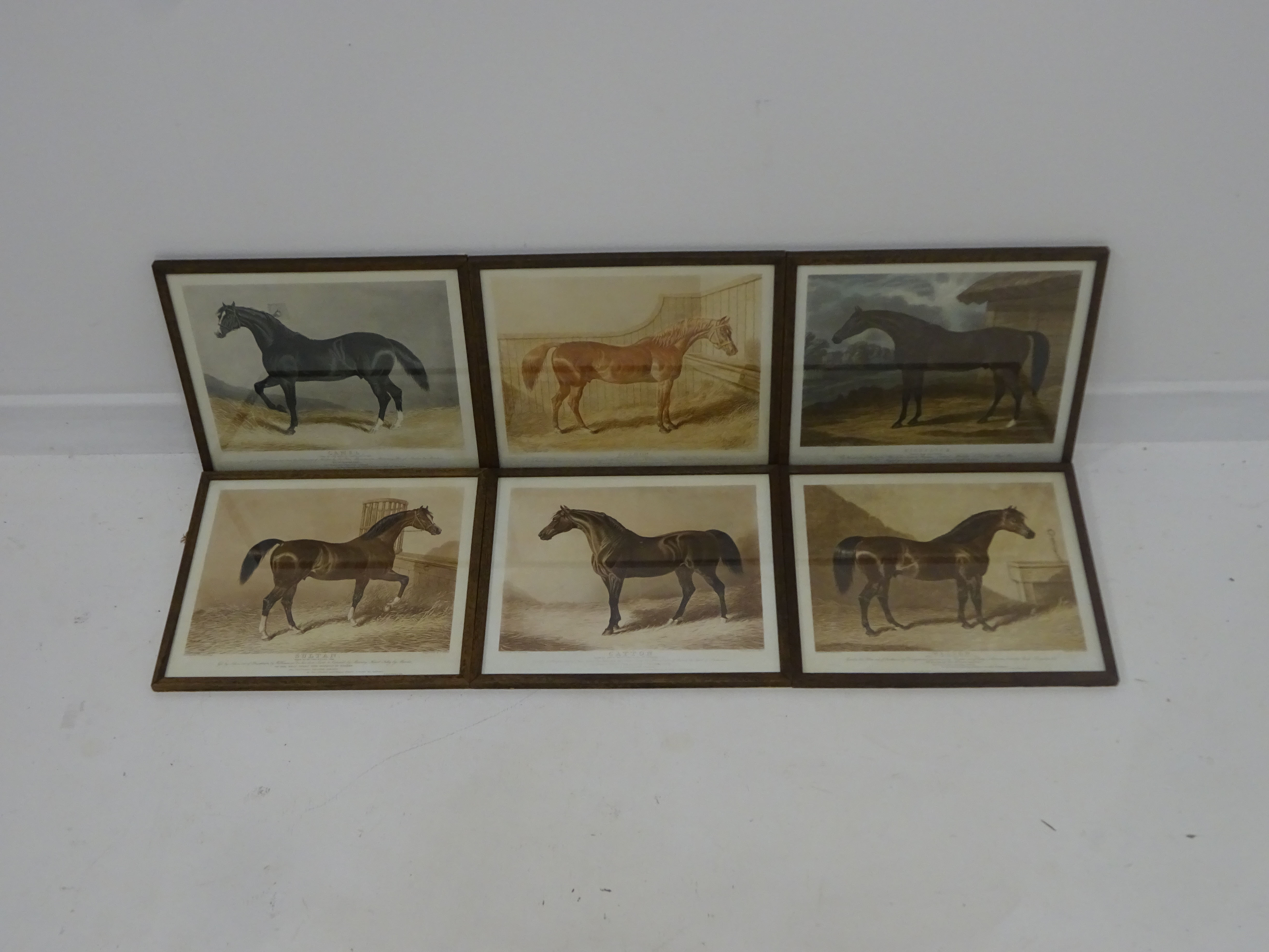 Hunt after Herring - Set of six early 19th Century aquatints of racehorses, 2 proofs,