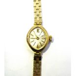 Avia 9ct gold ladies quartz bracelet wristwatch,
